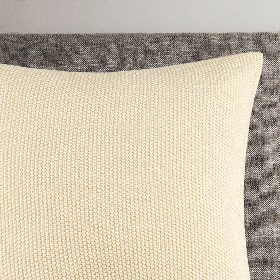 Olliix.com Pillows - Bree Casual Knit Square Pillow Cover 20x20" Ivory