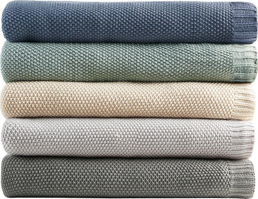 Olliix.com Comforters & Blankets - Bree Mid-Century Knit Blanket Twin Charcoal