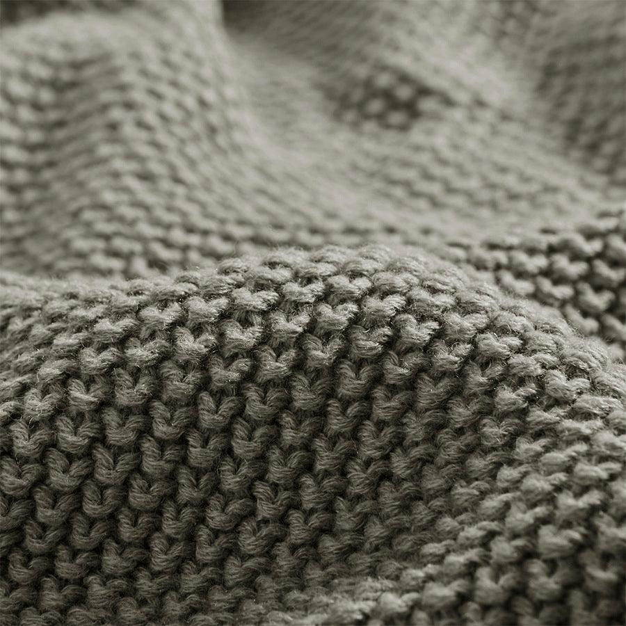 Olliix.com Pillows & Throws - Bree Mid-Century Knit Throw 50x60" Charcoal