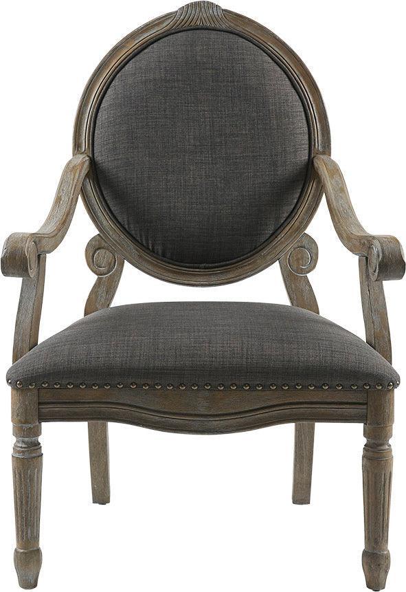 Olliix.com Accent Chairs - Brentwood Exposed Wood Arm Chair Gray