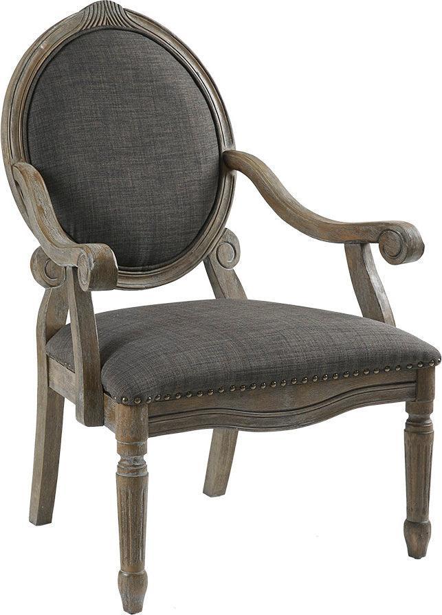 Olliix.com Accent Chairs - Brentwood Exposed Wood Arm Chair Gray