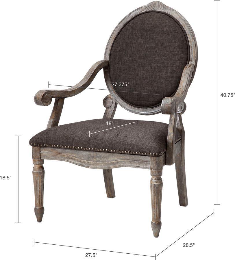 Olliix.com Accent Chairs - Brentwood Exposed Wood Arm Chair Gray
