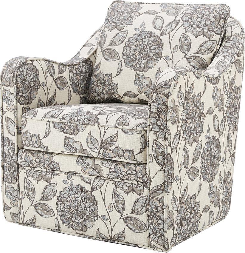 Olliix.com Accent Chairs - Brianne Slub Weave Wide Seat Swivel Arm Chair Multicolor