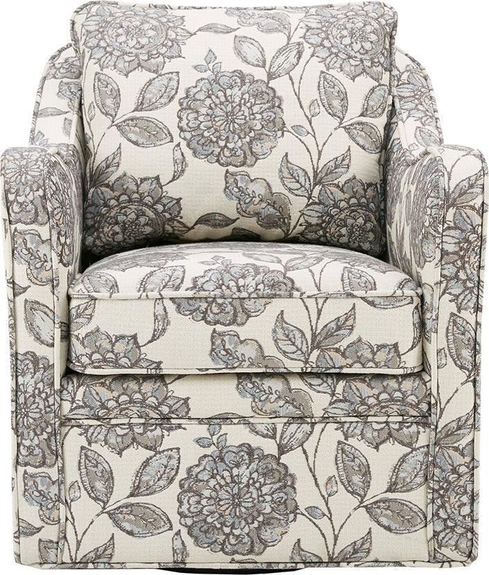 Olliix.com Accent Chairs - Brianne Slub Weave Wide Seat Swivel Arm Chair Multicolor