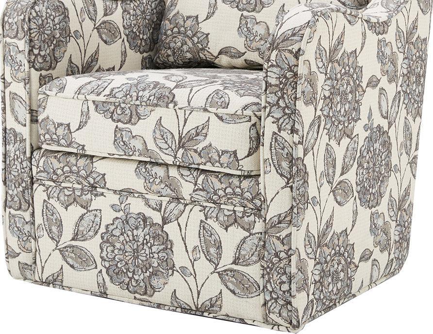 Olliix.com Accent Chairs - Brianne Slub Weave Wide Seat Swivel Arm Chair Multicolor