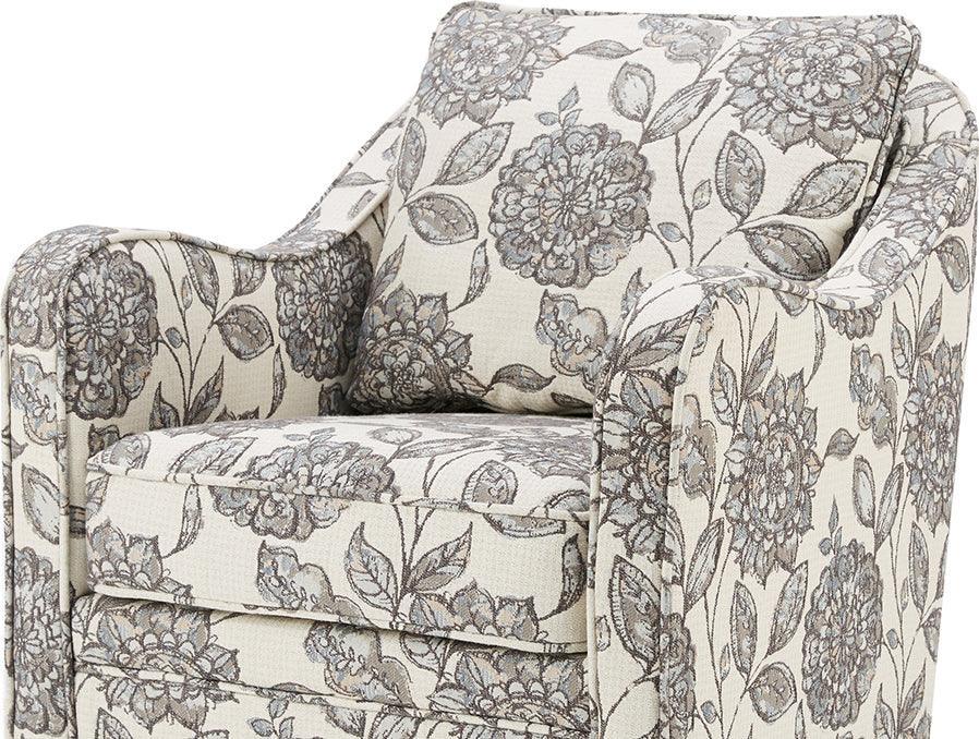 Olliix.com Accent Chairs - Brianne Slub Weave Wide Seat Swivel Arm Chair Multicolor