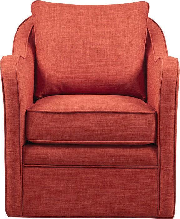 Olliix.com Accent Chairs - Brianne Slub Weave Wide Seat Swivel Arm Chair Orange