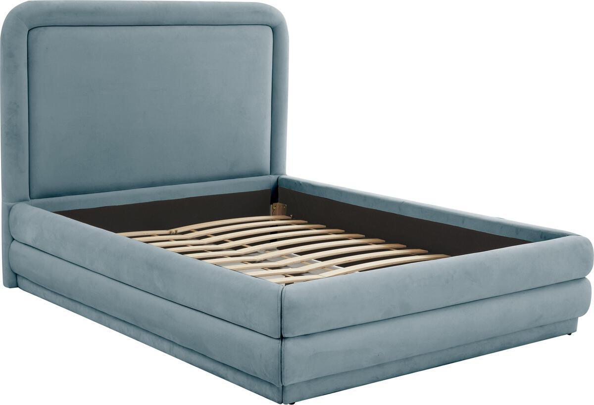 Tov Furniture Beds - Briella Bluestone Velvet Bed in King Bluestone