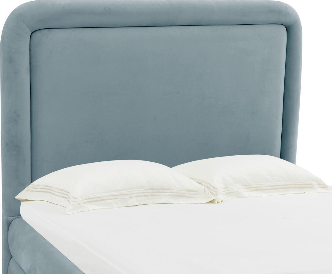 Tov Furniture Beds - Briella Bluestone Velvet Bed in King Bluestone