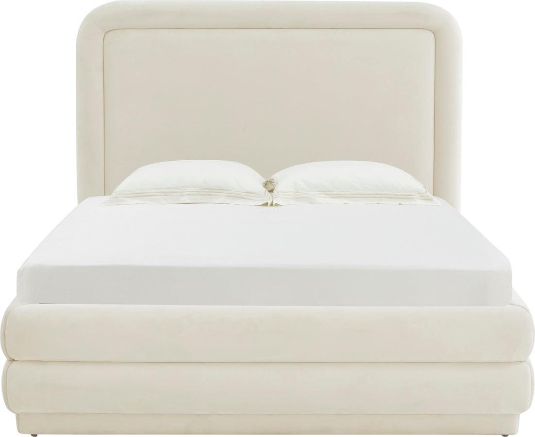 Tov Furniture Beds - Briella Cream Velvet Bed in Full