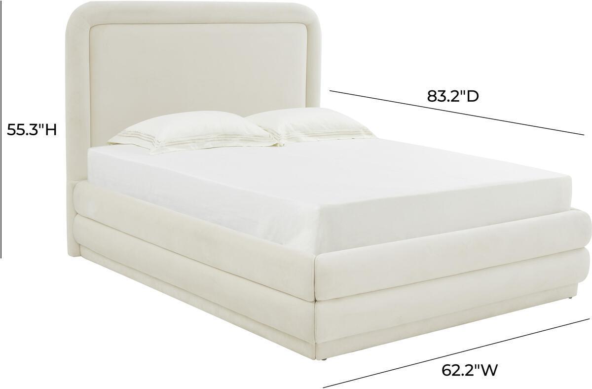 Tov Furniture Beds - Briella Cream Velvet Bed in Full