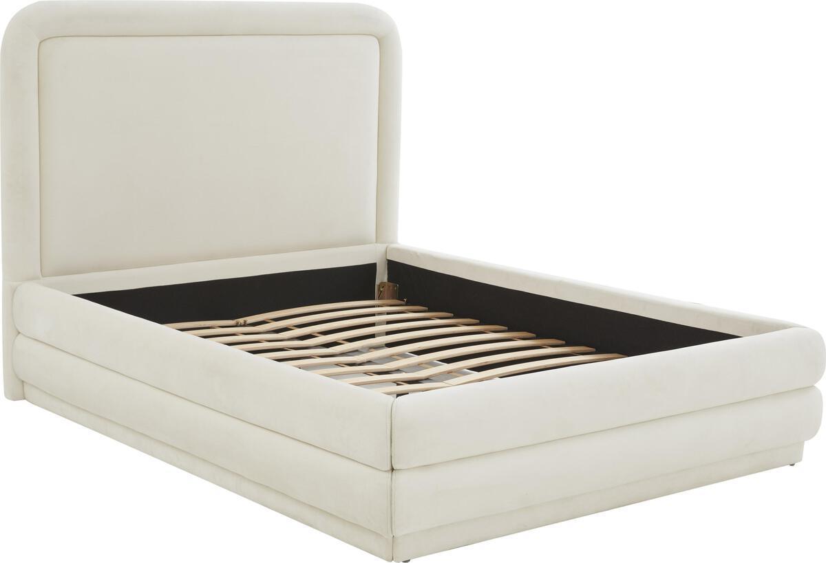 Tov Furniture Beds - Briella Cream Velvet Bed in Queen
