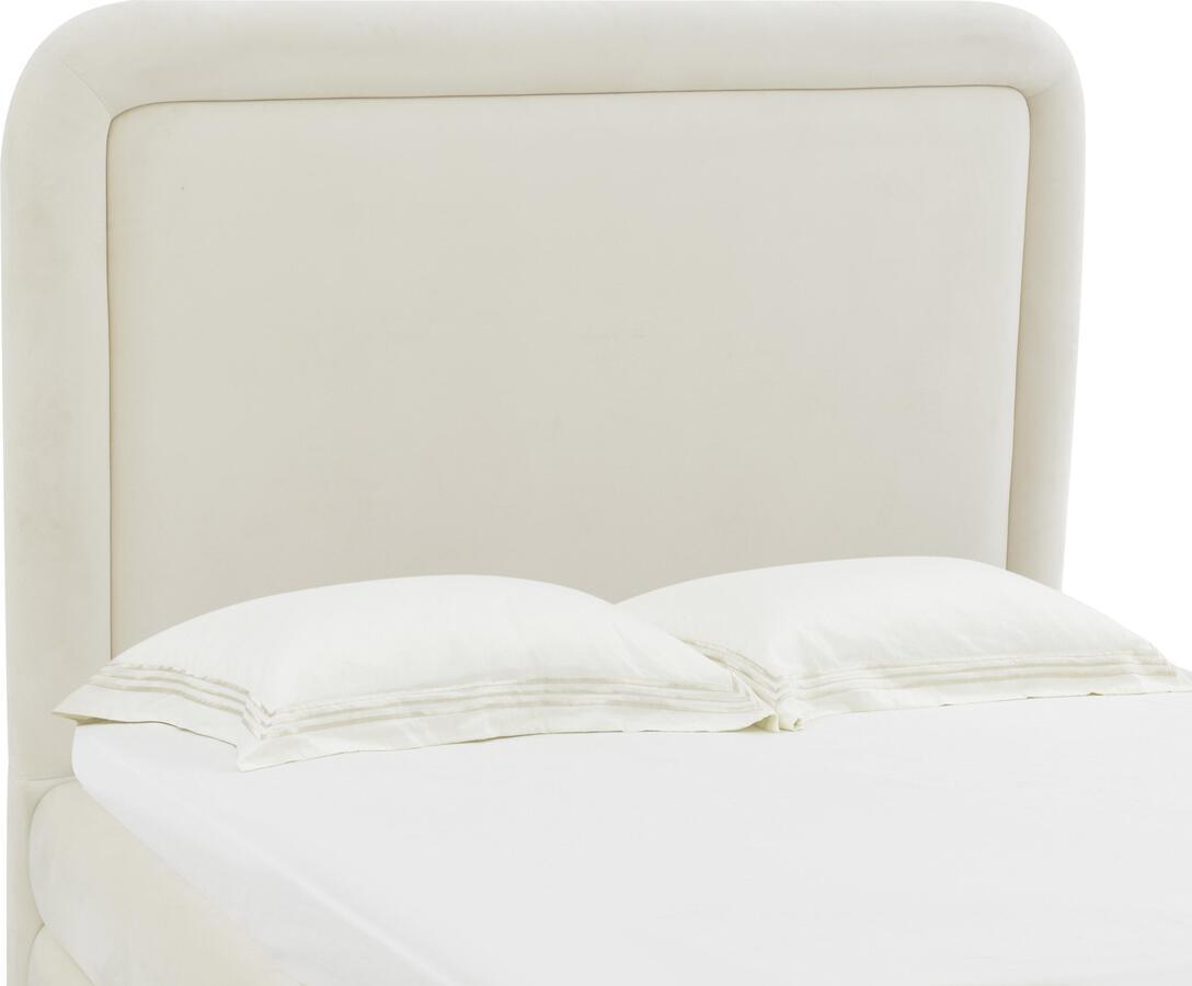 Tov Furniture Beds - Briella Cream Velvet Bed in Queen