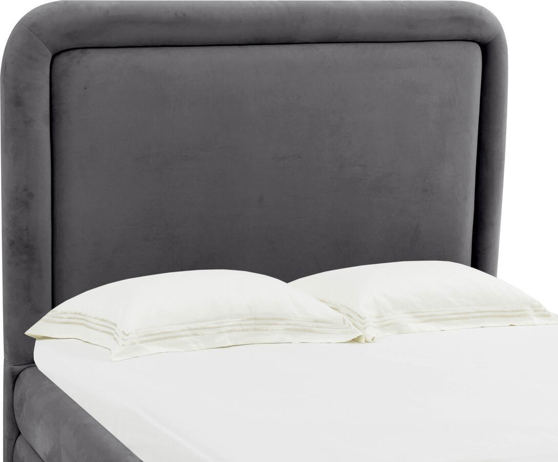 Tov Furniture Beds - Briella Dark Grey Velvet Bed in King Dark Grey