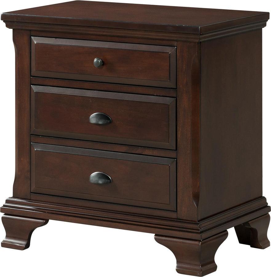 Elements Bedroom Sets - Brinley Cherry King Storage 4PC Bedroom Set