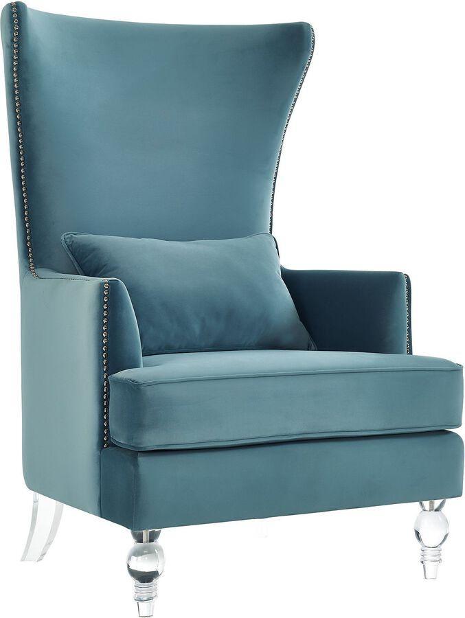 Tov Furniture Accent Chairs - Bristol Sea Blue Tall Chair Transparent & Sea Blue