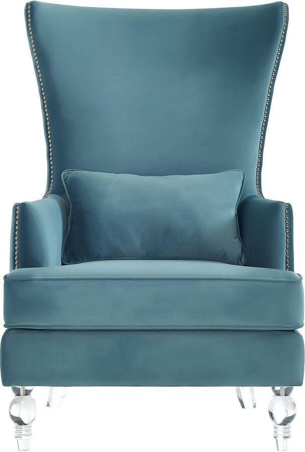 Tov Furniture Accent Chairs - Bristol Sea Blue Tall Chair Transparent & Sea Blue
