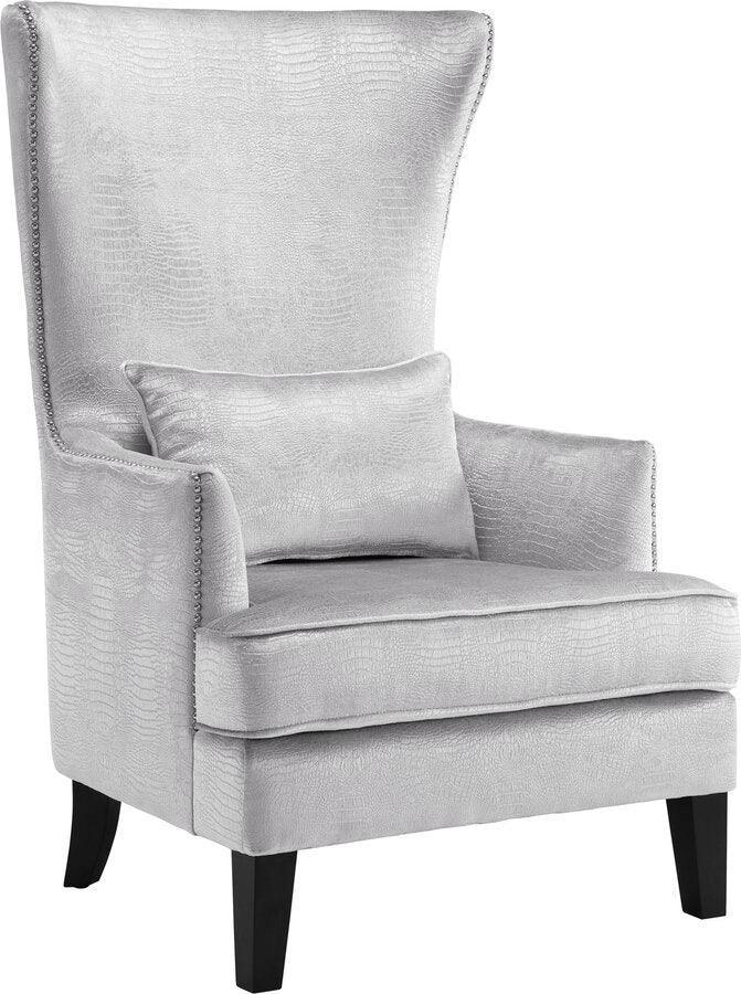 Tov Furniture Accent Chairs - Bristol Silver Croc Tall Chair