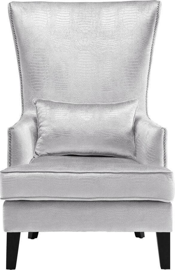 Tov Furniture Accent Chairs - Bristol Silver Croc Tall Chair