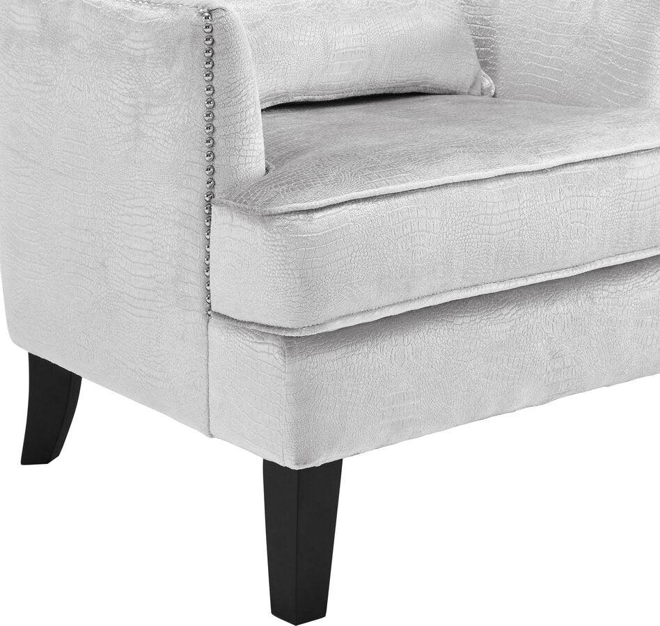 Tov Furniture Accent Chairs - Bristol Silver Croc Tall Chair