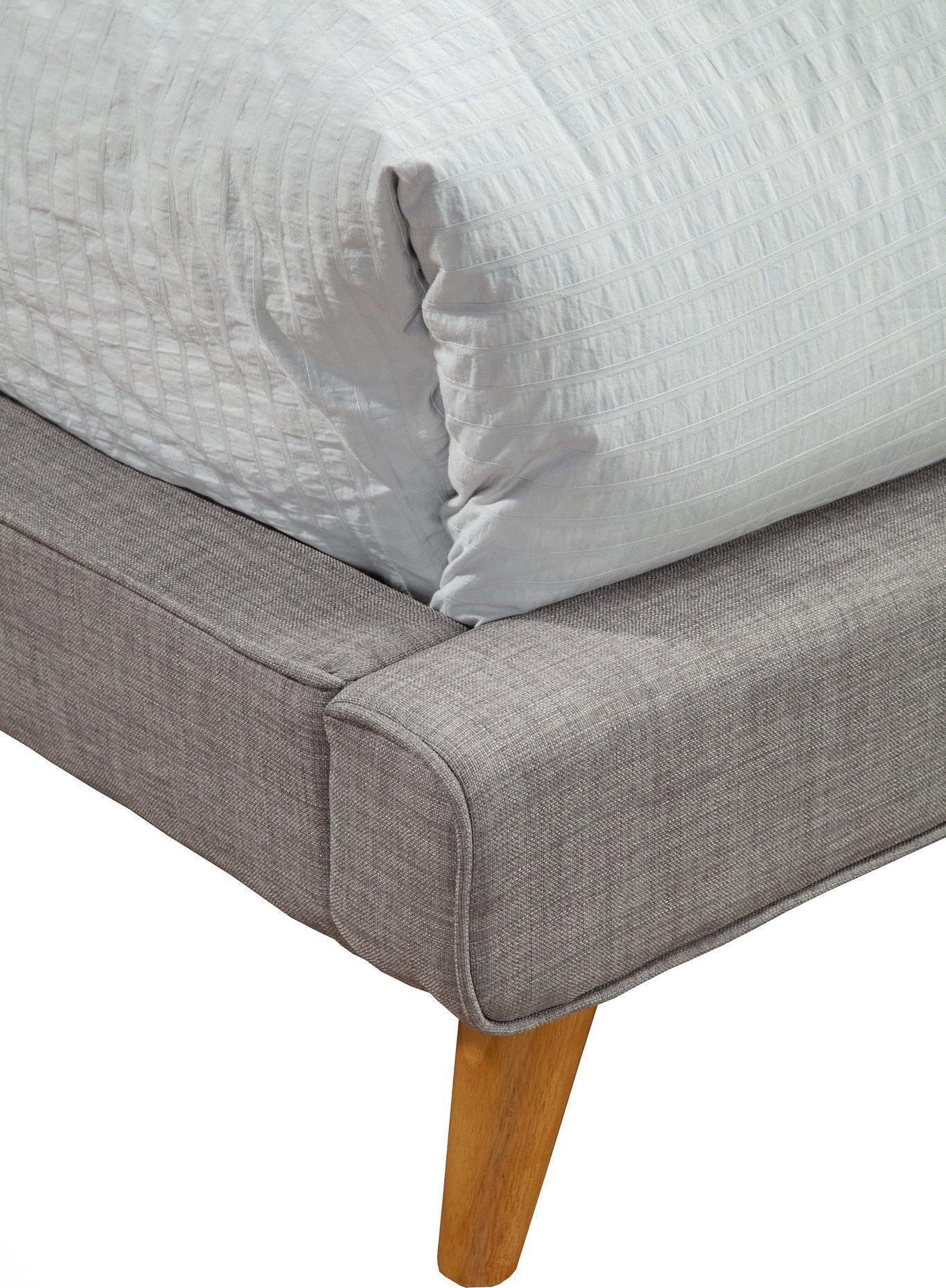 Alpine Furniture Beds - Britney California King Upholstered Platform Bed Dark Gray
