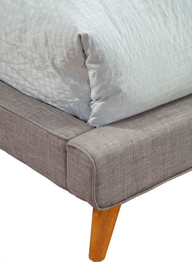 Alpine Furniture Beds - Britney Queen Upholstered Platform Bed, Dark Grey