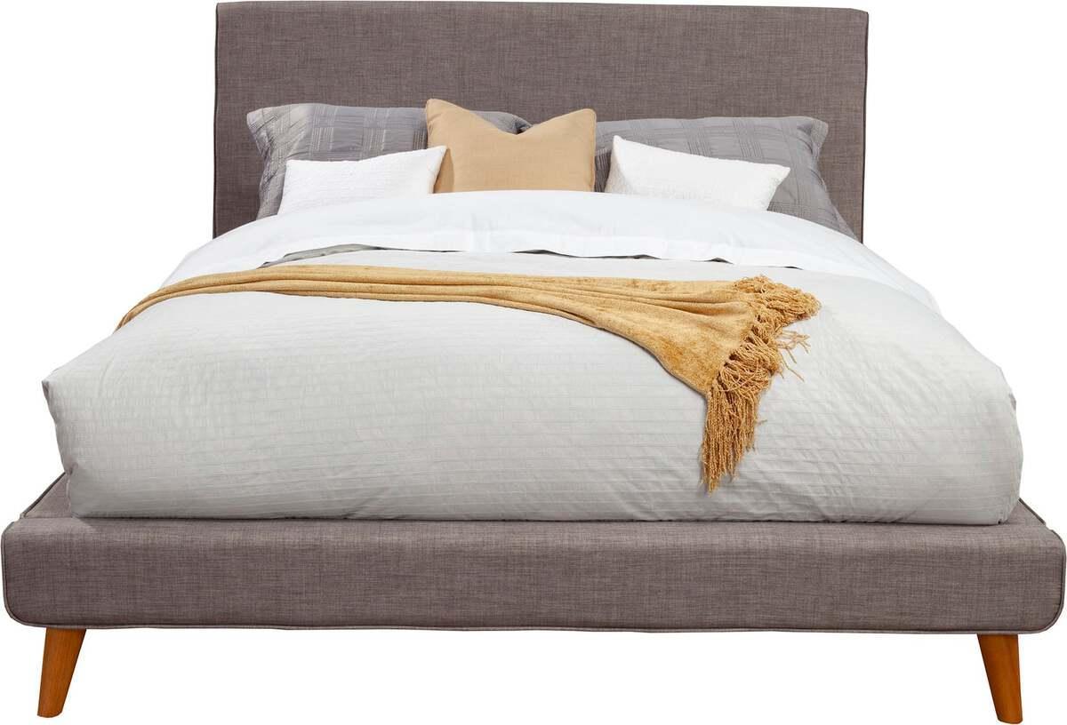 Alpine Furniture Beds - Britney Standard King Upholstered Platform Bed Dark Gray