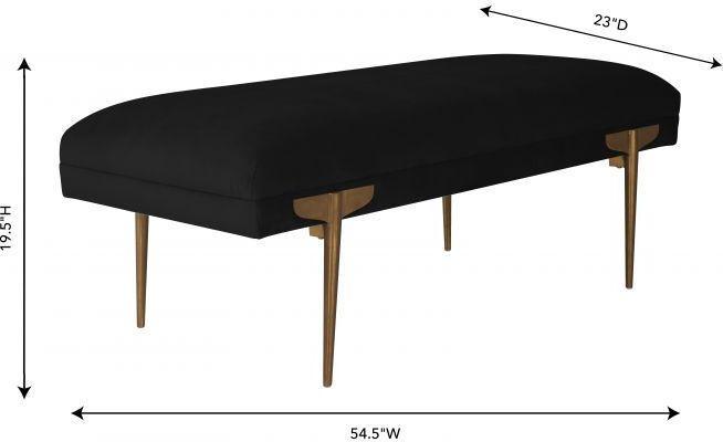 Tov Furniture Benches - Brno Black Velvet Bench