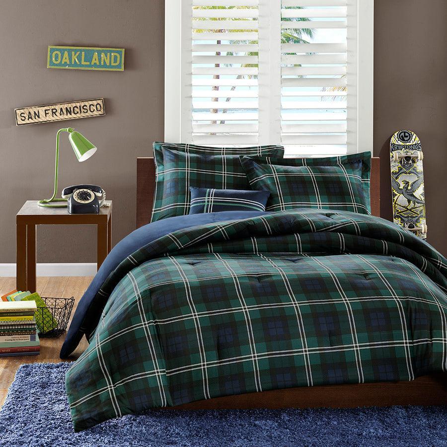 Olliix.com Comforters & Blankets - Brody Casual Comforter Set Blue Full/Queen