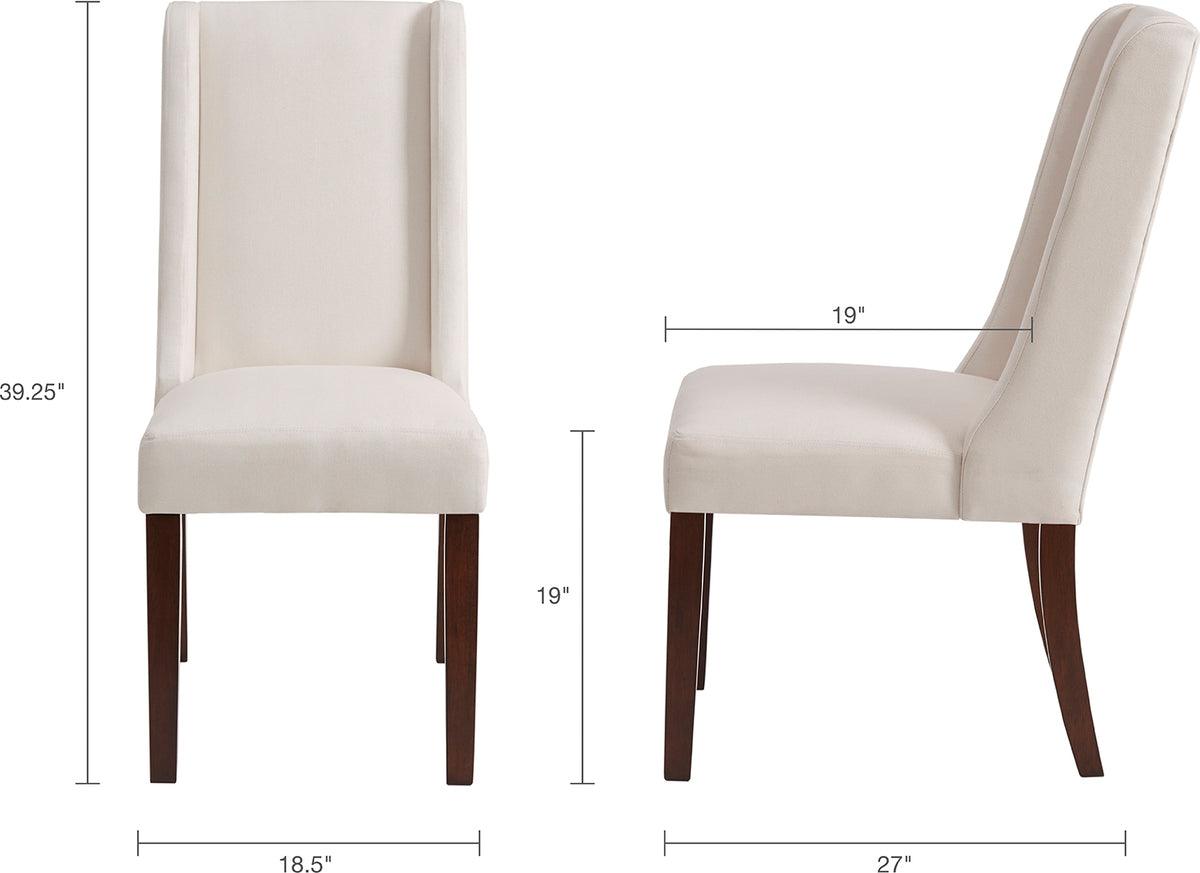 Olliix.com Dining Chairs - Brody Modern Wing Dining Chair (Set of 2) 18.5W x 27D x 39.25H" Cream