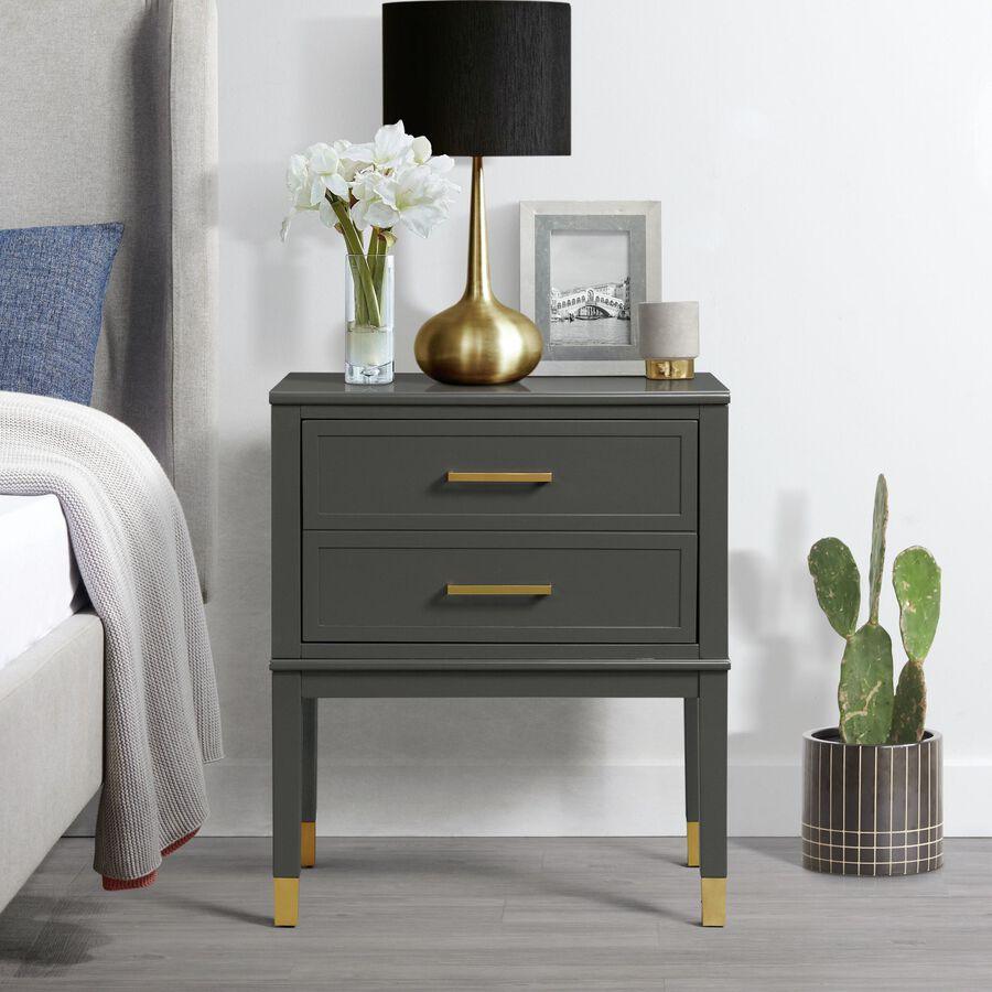 Elements Nightstands & Side Tables - Brody Side Table in Dark Charcoal Dark Charcoal