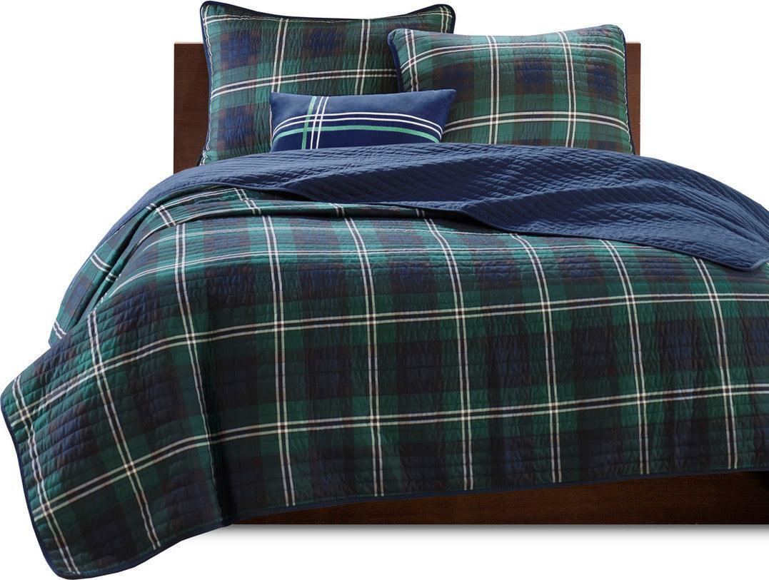 Olliix.com Comforters & Blankets - Brody Twin/Twin XL Reversible Coverlet Set Blue