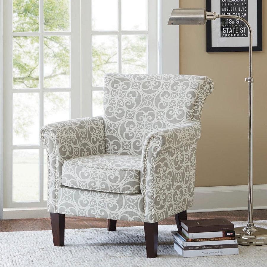 Olliix.com Accent Chairs - Brooke Tight Back Club Chair Gray