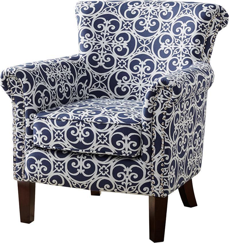 Olliix.com Accent Chairs - Brooke Tight Back Club Chair Navy