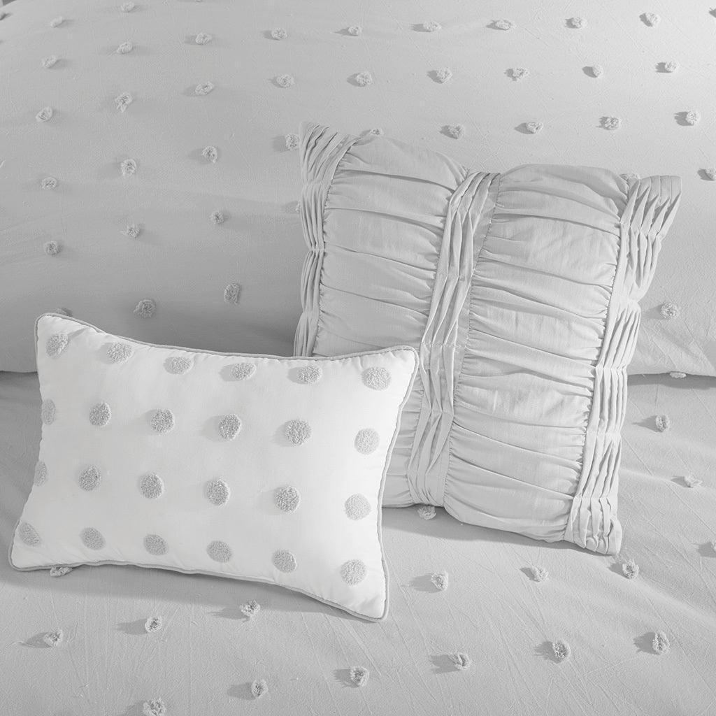 Olliix.com Comforters & Blankets - Brooklyn 5-Piece Twin/TXL Comforter Set Gray