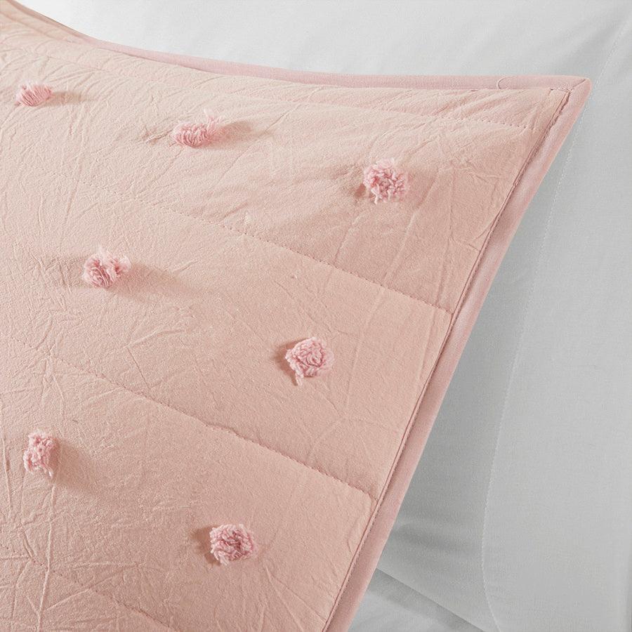 Olliix.com Comforters & Blankets - Brooklyn Cottage/Country Cotton Jacquard Coverlet Set King/Cal King Pink
