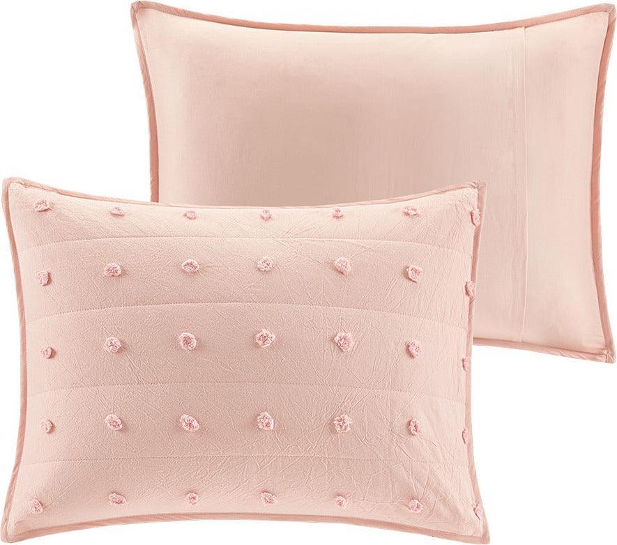 Olliix.com Comforters & Blankets - Brooklyn Cottage/Country Cotton Jacquard Coverlet Set King/Cal King Pink