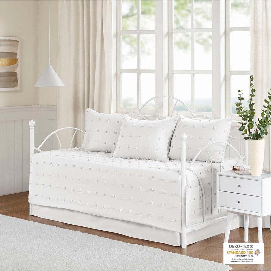 Olliix.com Comforters & Blankets - Brooklyn Cottage/Country Cotton Jacquard Daybed Set Ivory