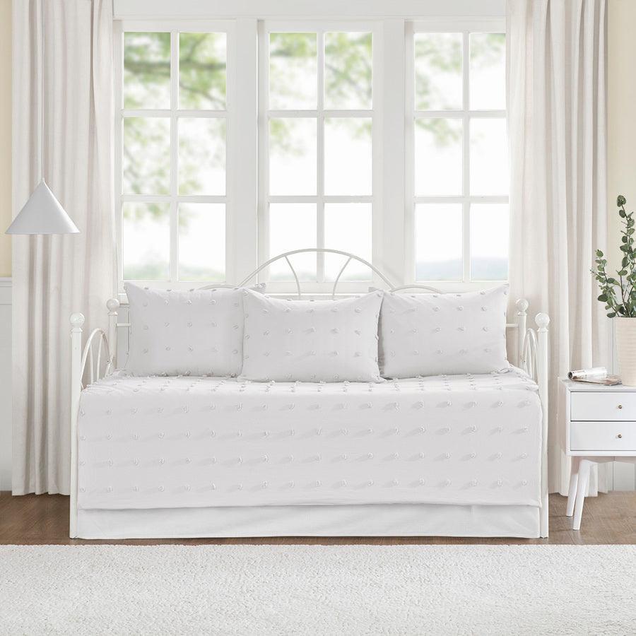 Olliix.com Comforters & Blankets - Brooklyn Cottage/Country Cotton Jacquard Daybed Set Ivory