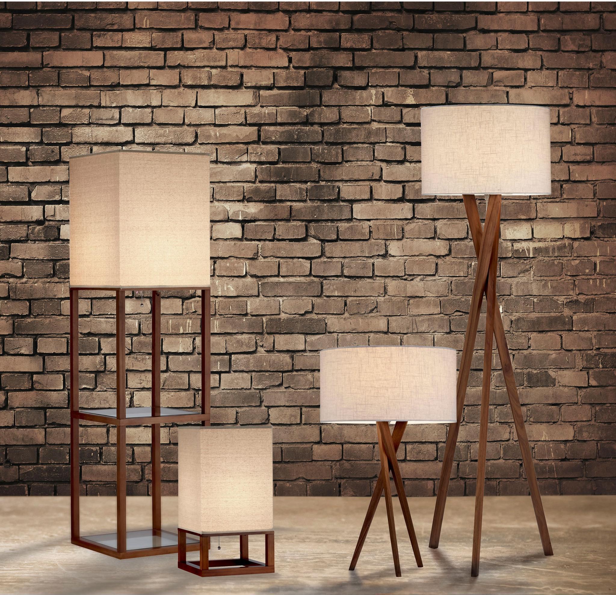 Adesso Floor Lamps - Brooklyn Floor Lamp Walnut