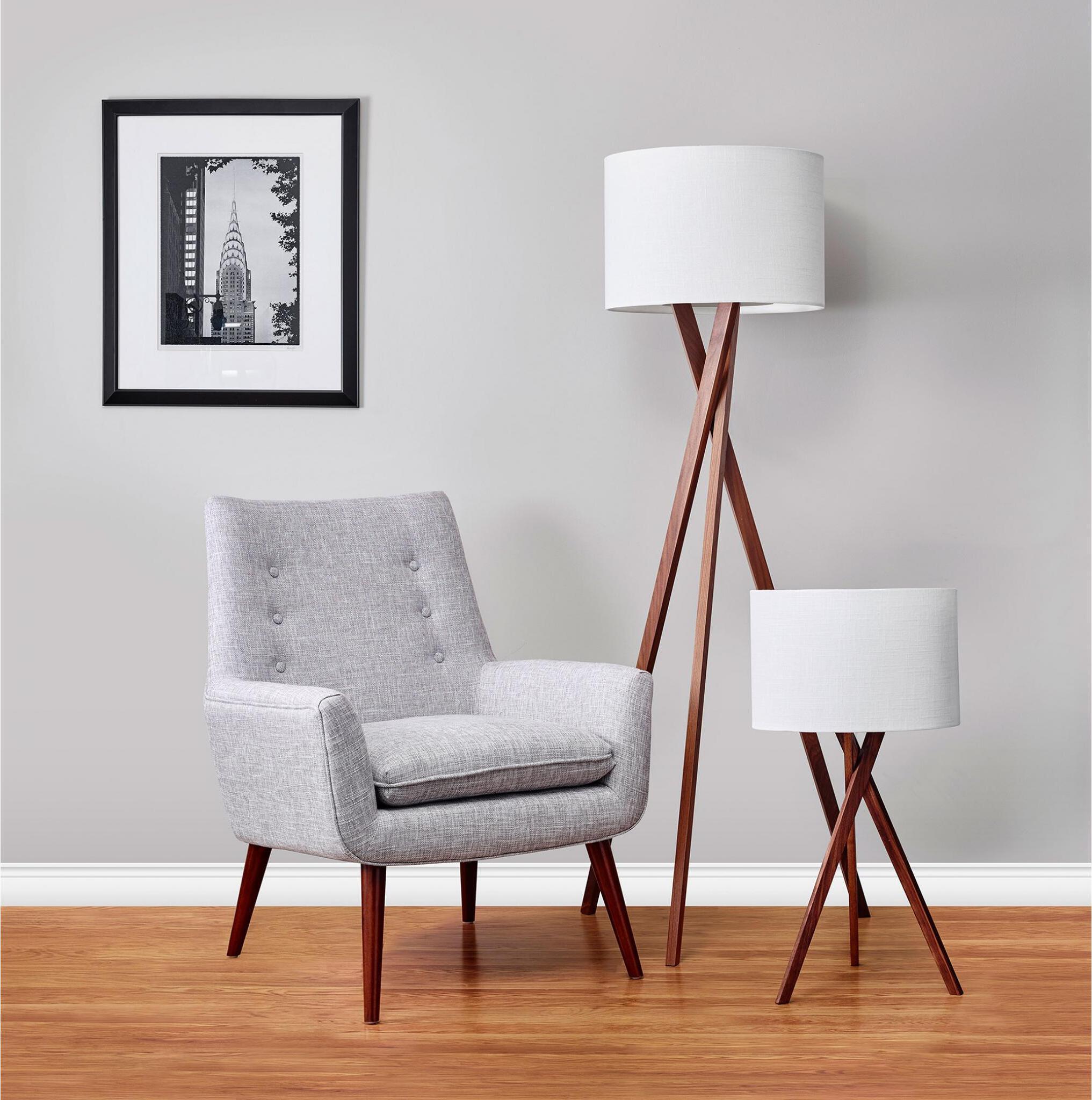 Adesso Floor Lamps - Brooklyn Floor Lamp Walnut