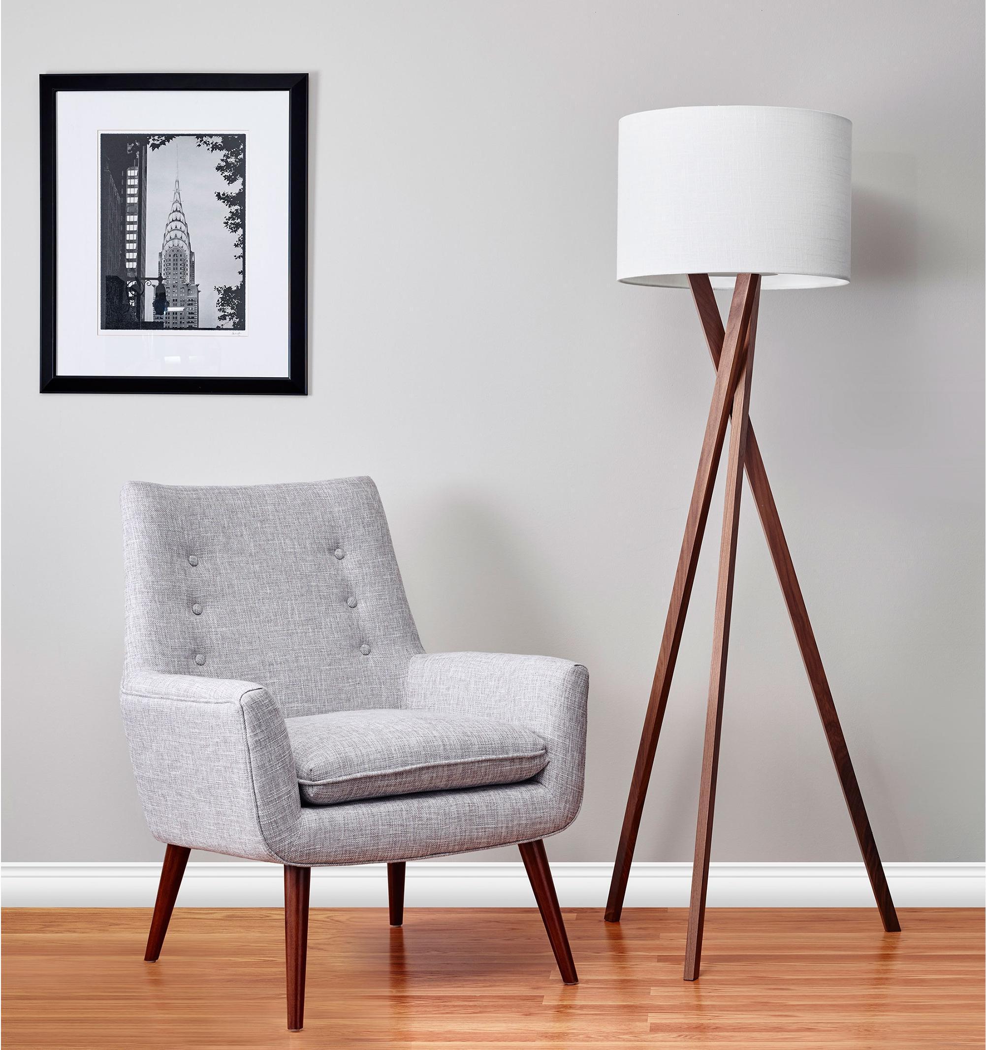 Adesso Floor Lamps - Brooklyn Floor Lamp Walnut