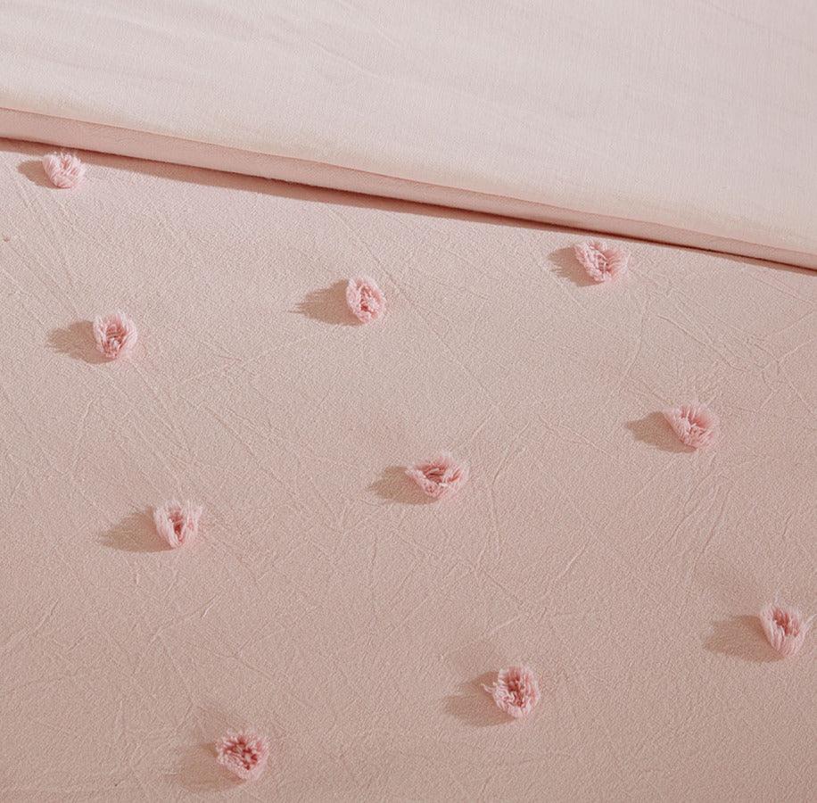 Olliix.com Comforters & Blankets - Brooklyn King/California King Cotton Jacquard Comforter Set Pink