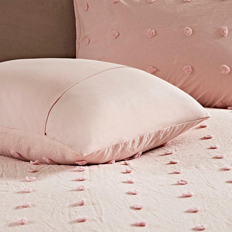 Olliix.com Comforters & Blankets - Brooklyn King/California King Cotton Jacquard Comforter Set Pink