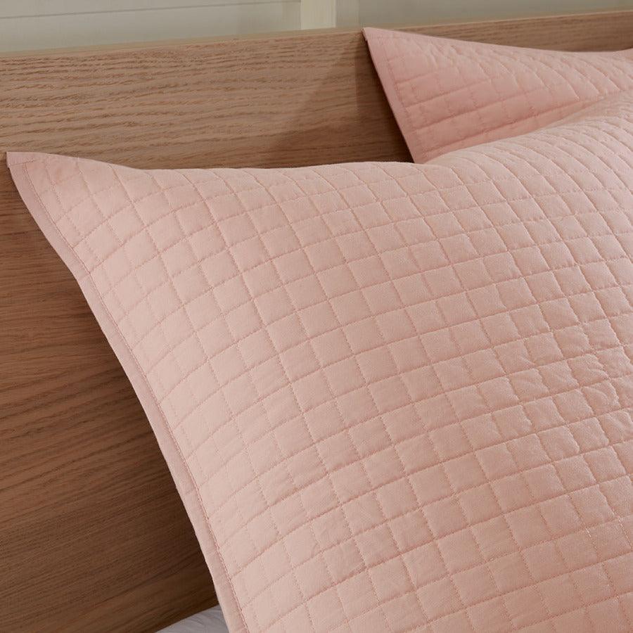 Olliix.com Comforters & Blankets - Brooklyn King/California King Cotton Jacquard Comforter Set Pink