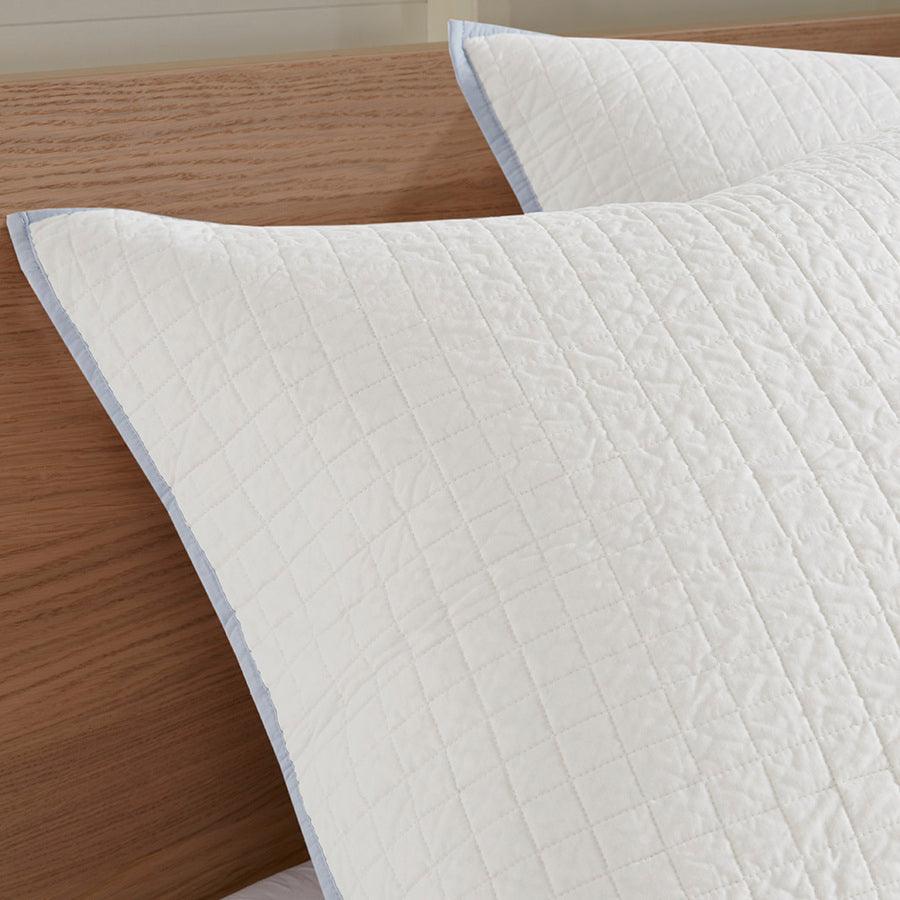 Olliix.com Duvet & Duvet Sets - Brooklyn Shabby Chic Cotton Jacquard Duvet Cover Set King/Cal King Blue