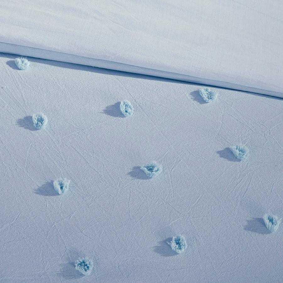 Olliix.com Duvet & Duvet Sets - Brooklyn Shabby Chic Cotton Jacquard Duvet Cover Set King/Cal King Blue