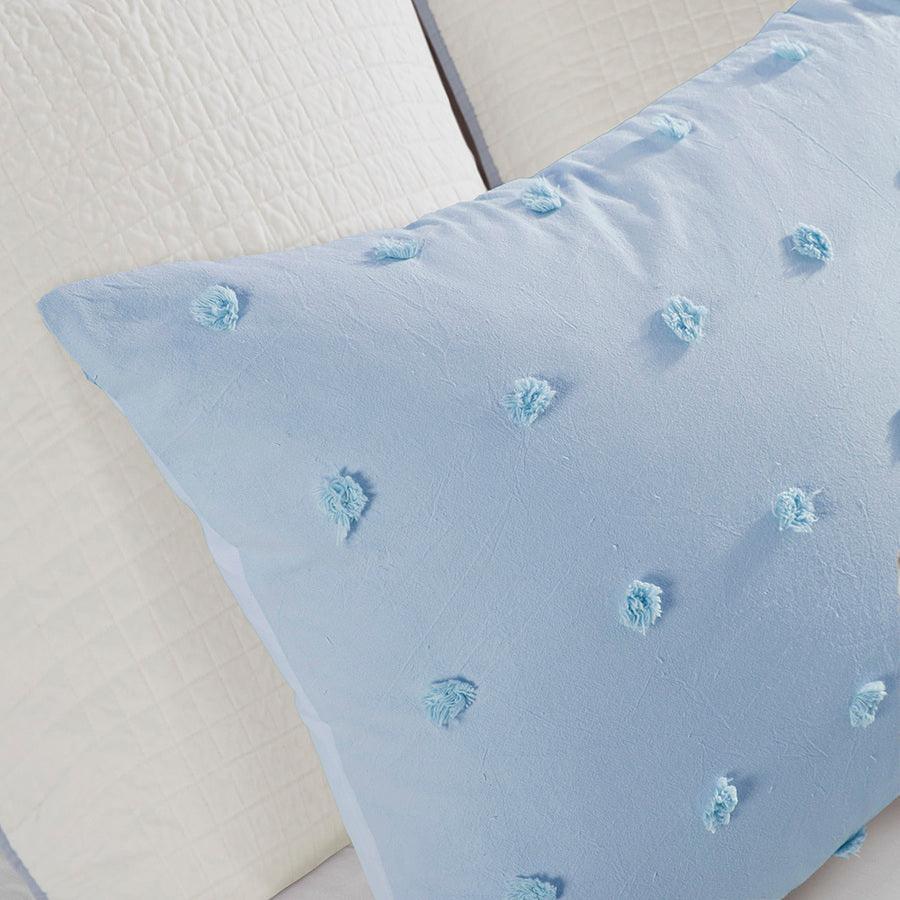 Olliix.com Duvet & Duvet Sets - Brooklyn Shabby Chic Cotton Jacquard Duvet Cover Set King/Cal King Blue
