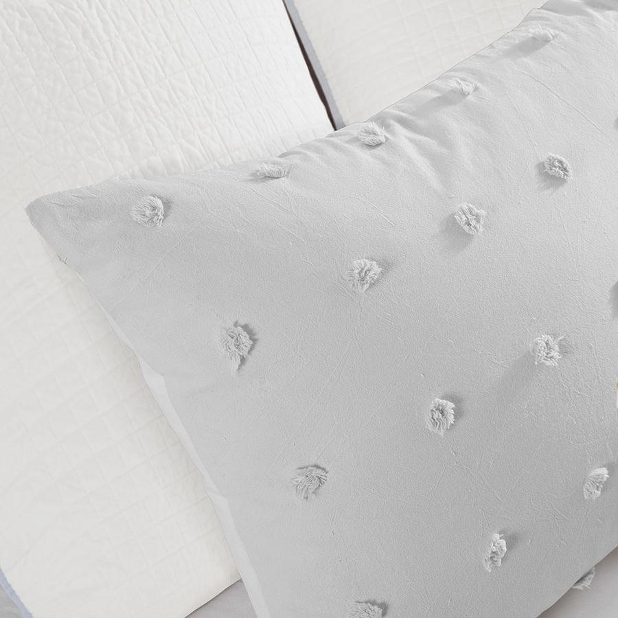Olliix.com Duvet & Duvet Sets - Brooklyn Shabby Chic Cotton Jacquard Duvet Cover Set King/Cal King Gray
