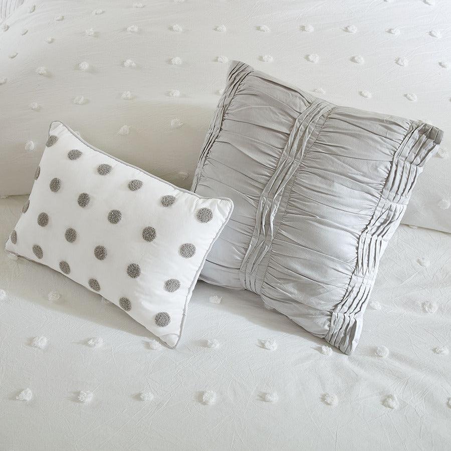 Olliix.com Duvet & Duvet Sets - Brooklyn Shabby Chic Cotton Jacquard Duvet Cover Set King/Cal King Ivory